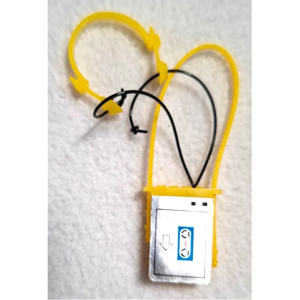 Vtg 80s Mattel Barbie Yellow Walkman Cassette Player Headphones Toy Miniature